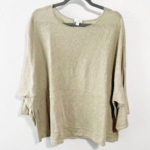 J. Jill Pure Jill tan cotton linen boxy blouse large